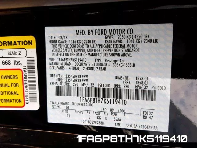 1FA6P8TH7K5119410 фото 2