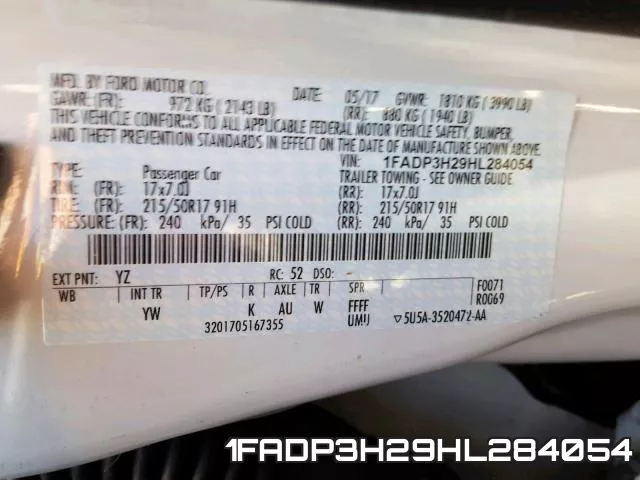 1FADP3H29HL284054 фото 2