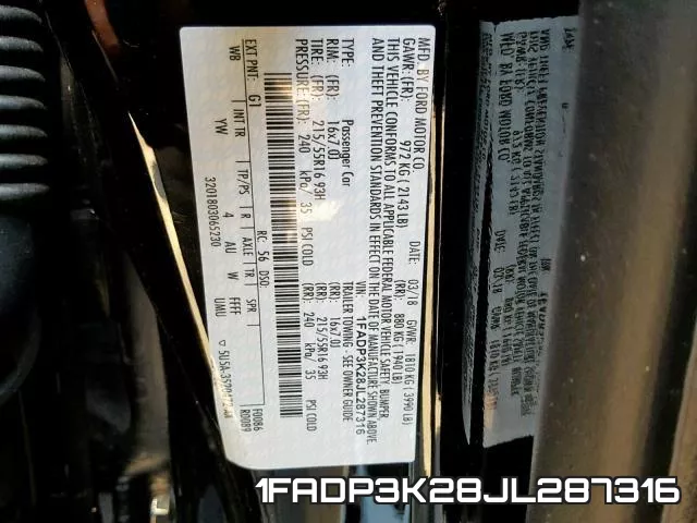 1FADP3K28JL287316 фото 2
