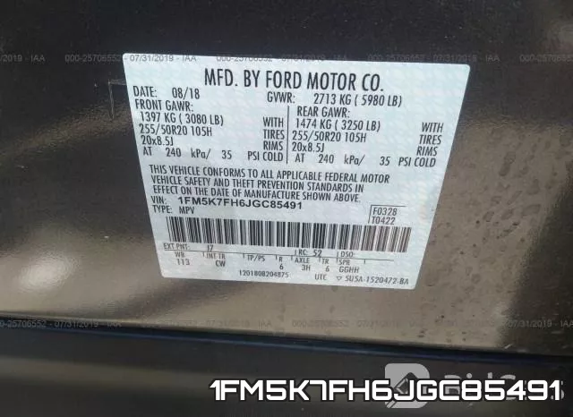 1FM5K7FH6JGC85491 фото 10