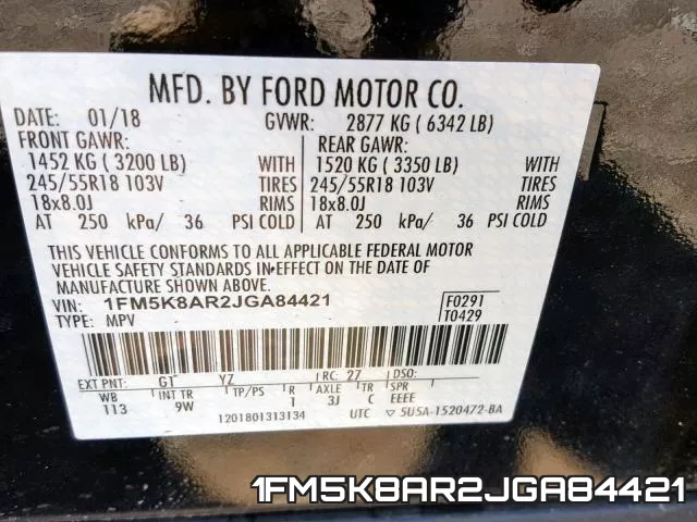 1FM5K8AR2JGA84421 фото 2