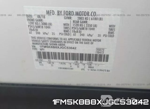 1FM5K8B8XJGC53042 фото 10