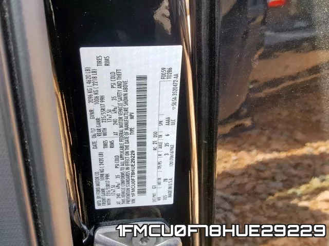 1FMCU0F78HUE29229 фото 2