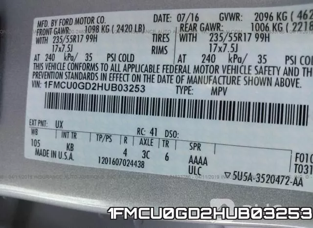 1FMCU0GD2HUB03253 фото 10