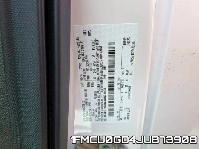 1FMCU0GD4JUB73908 фото 2