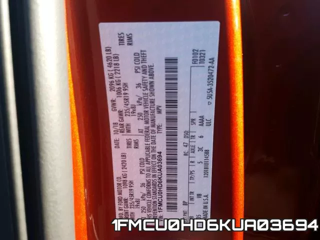 1FMCU0HD6KUA03694 фото 2