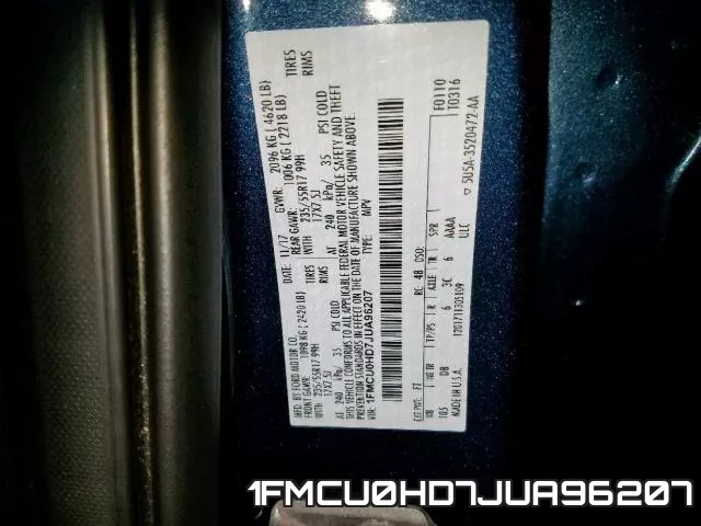 1FMCU0HD7JUA96207 фото 2