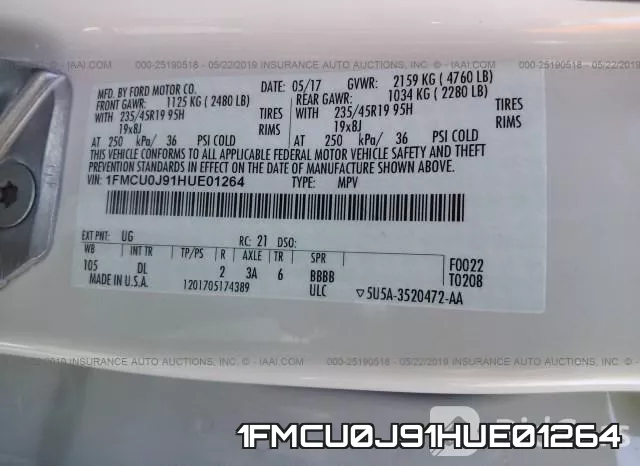 1FMCU0J91HUE01264 фото 10