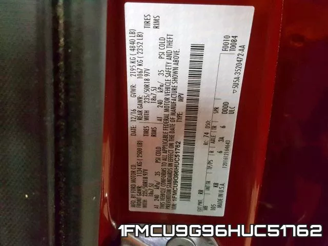 1FMCU9G96HUC51762 фото 2