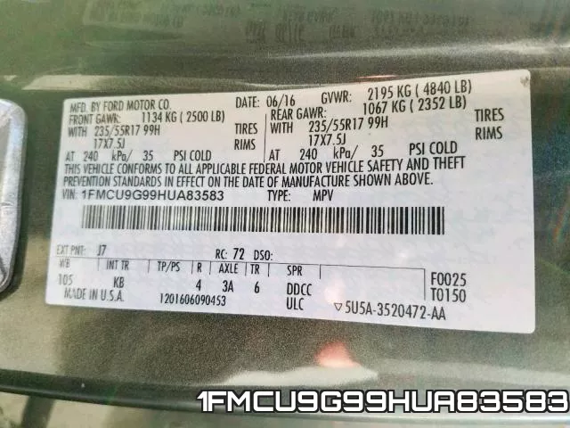 1FMCU9G99HUA83583 фото 2
