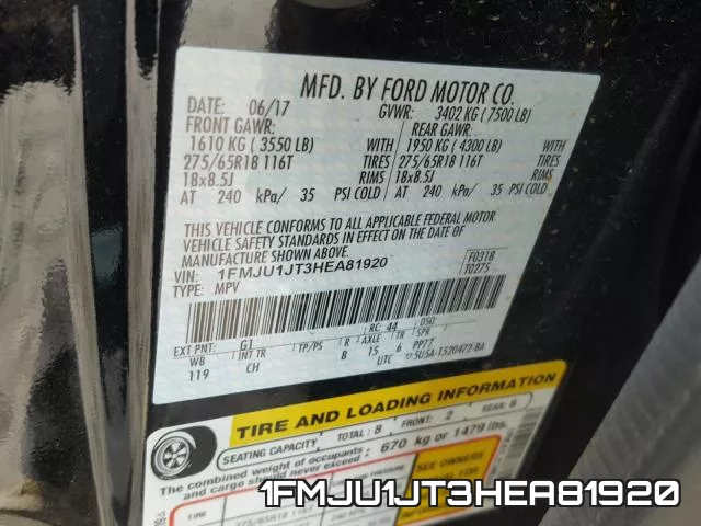 1FMJU1JT3HEA81920 фото 2