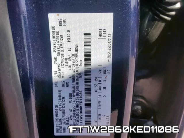 1FT7W2B60KED11086 фото 2
