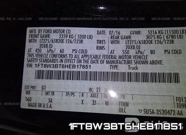 1FT8W3BT6HEB17851 фото 10