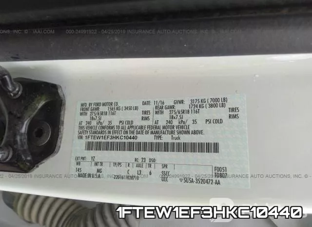 1FTEW1EF3HKC10440 фото 10