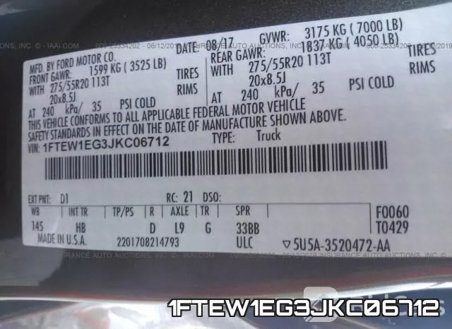1FTEW1EG3JKC06712 фото 9