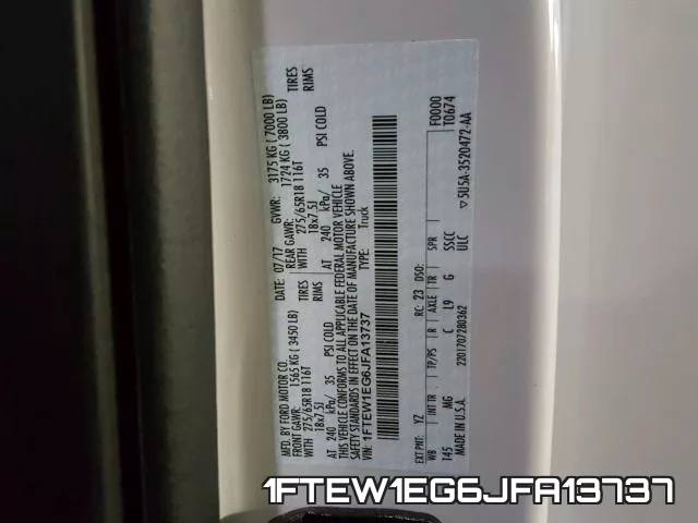 1FTEW1EG6JFA13737 фото 2