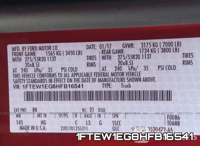 1FTEW1EG8HFB16541 фото 10