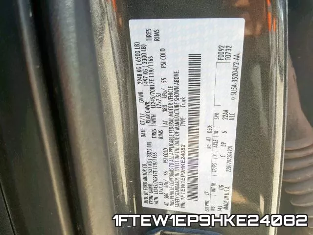 1FTEW1EP9HKE24082 фото 2