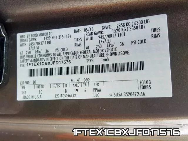1FTEX1CBXJFD17576 фото 2