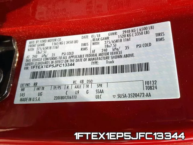 1FTEX1EP5JFC13344 фото 2