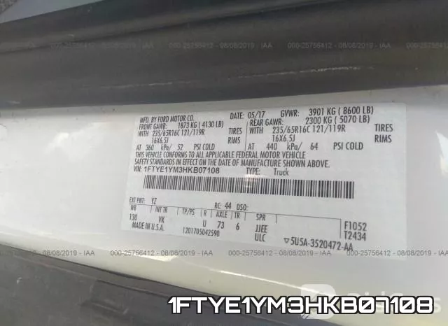1FTYE1YM3HKB07108 фото 10