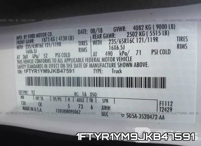 1FTYR1YM9JKB47591 фото 10