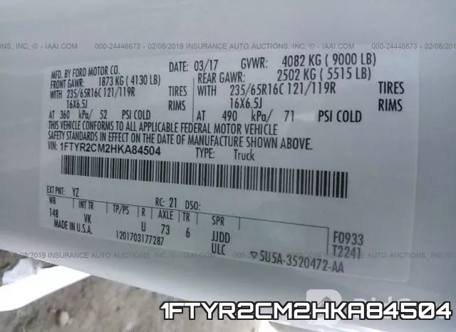 1FTYR2CM2HKA84504 фото 10