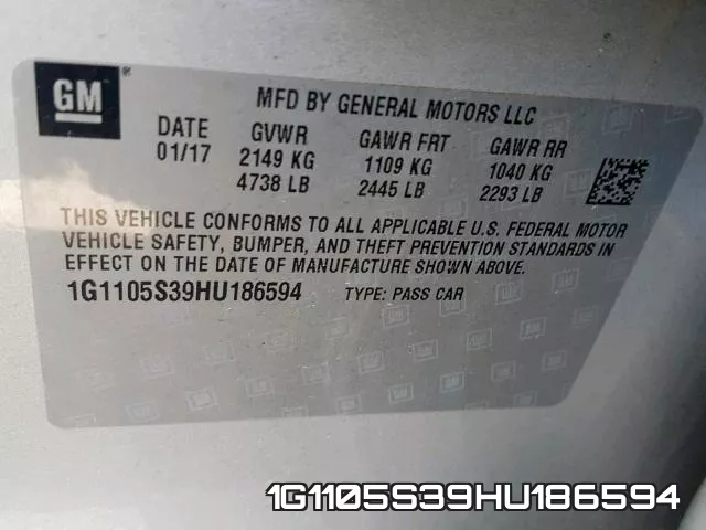 1G1105S39HU186594 фото 2