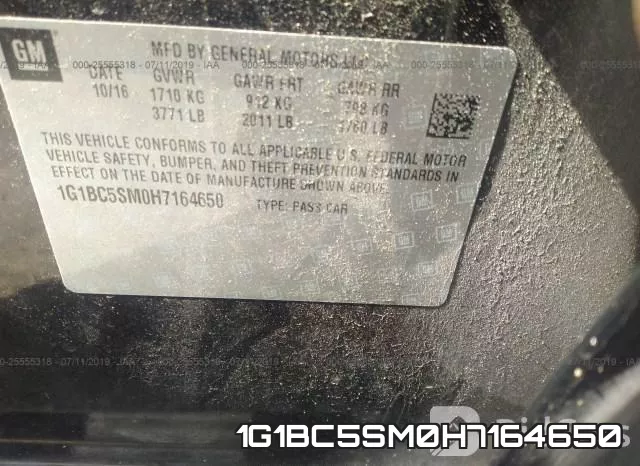 1G1BC5SM0H7164650 фото 10