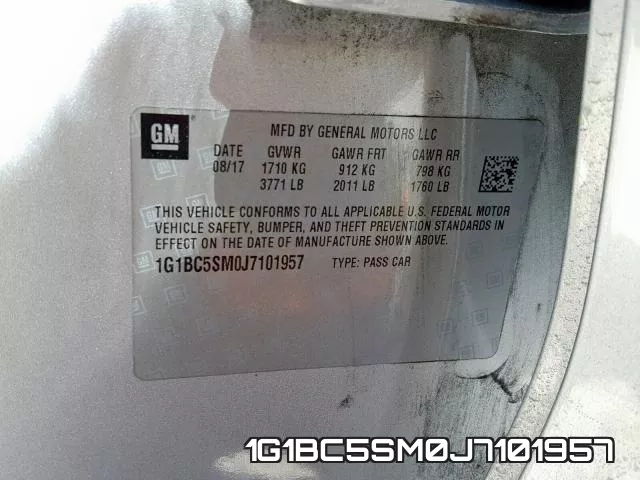 1G1BC5SM0J7101957 фото 2