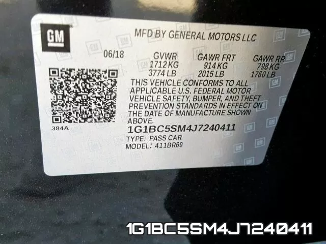 1G1BC5SM4J7240411 фото 2