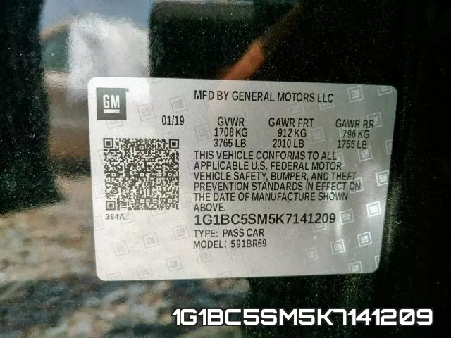 1G1BC5SM5K7141209 фото 2