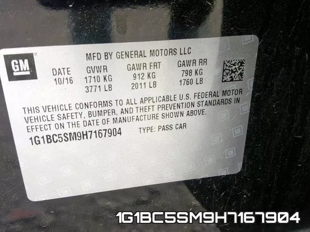 1G1BC5SM9H7167904 фото 2