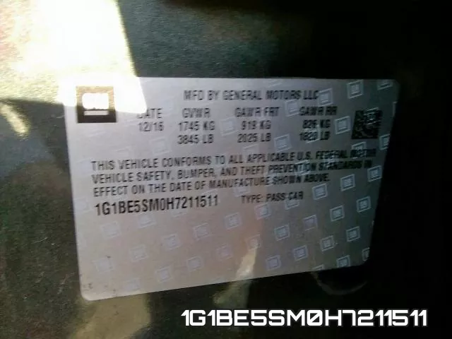 1G1BE5SM0H7211511 фото 2