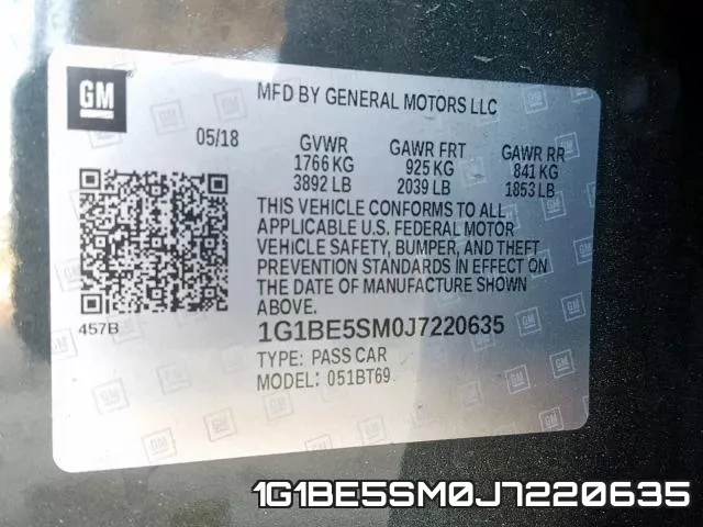 1G1BE5SM0J7220635 фото 2