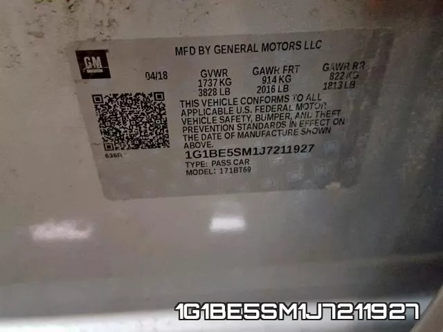 1G1BE5SM1J7211927 фото 2