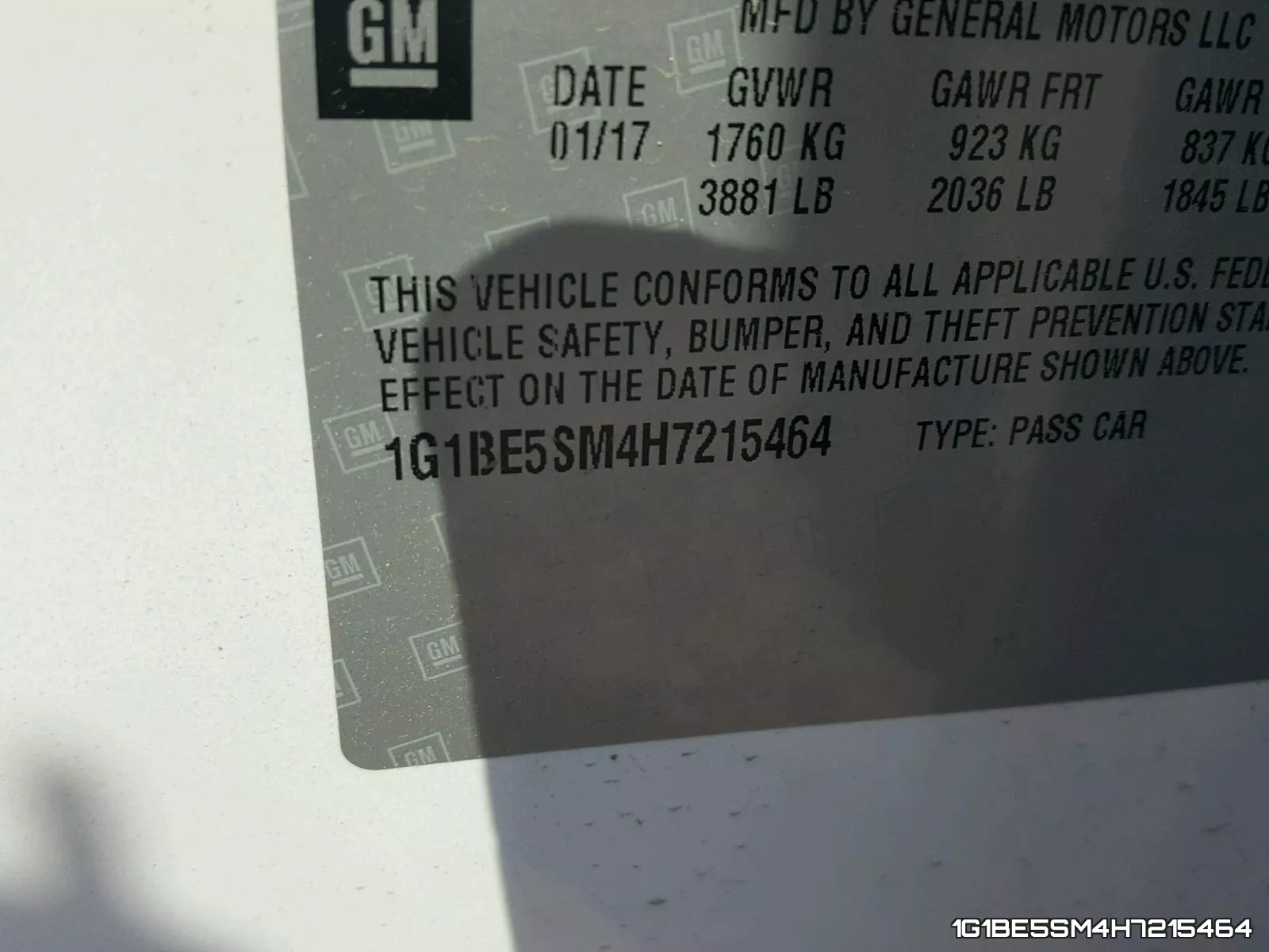 1G1BE5SM4H7215464 фото 2