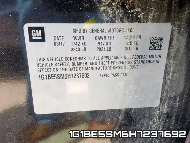 1G1BE5SM6H7237692 фото 2