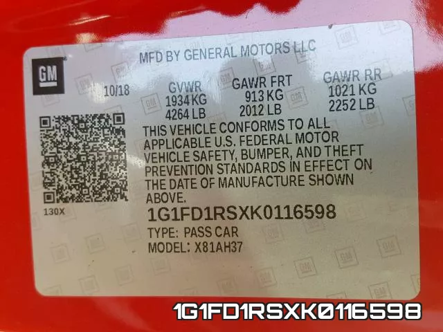 1G1FD1RSXK0116598 фото 2
