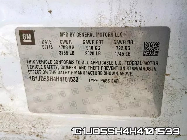 1G1JD5SH4H4101533 фото 2