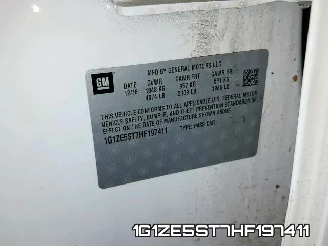 1G1ZE5ST7HF197411 фото 2
