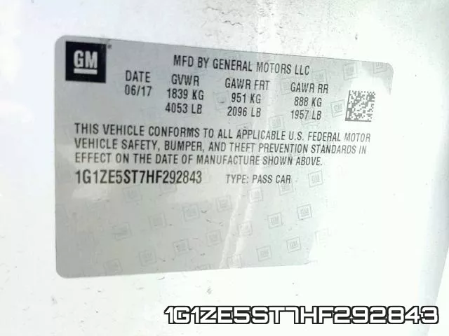 1G1ZE5ST7HF292843 фото 2