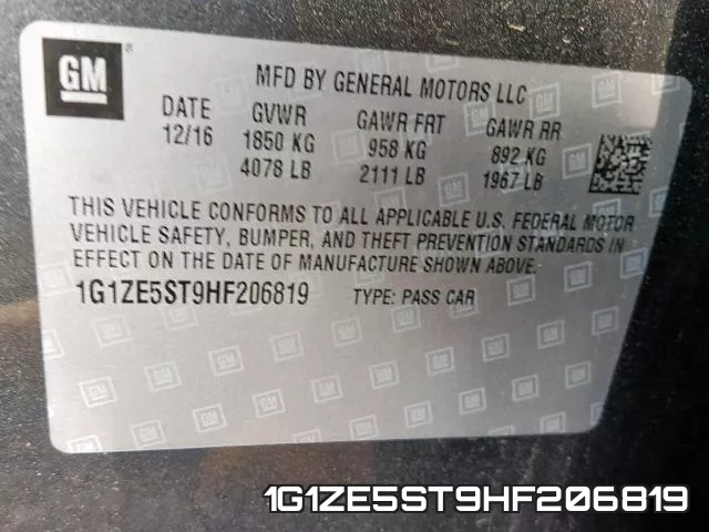 1G1ZE5ST9HF206819 фото 2