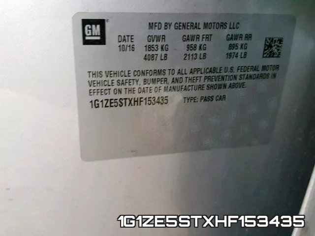1G1ZE5STXHF153435 фото 2
