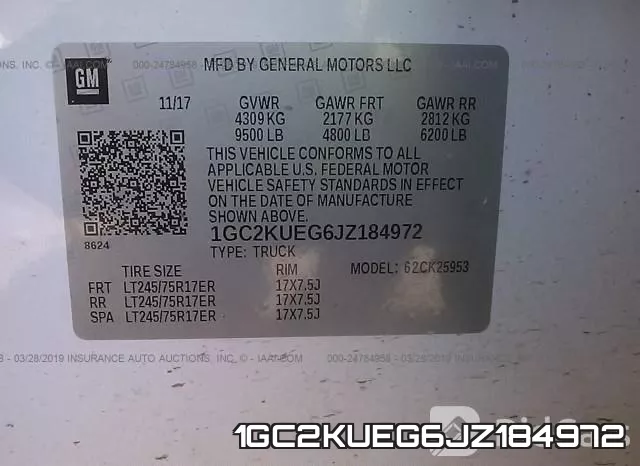 1GC2KUEG6JZ184972 фото 10