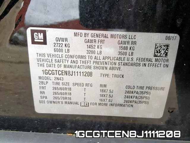 1GCGTCEN8J1111208 фото 2