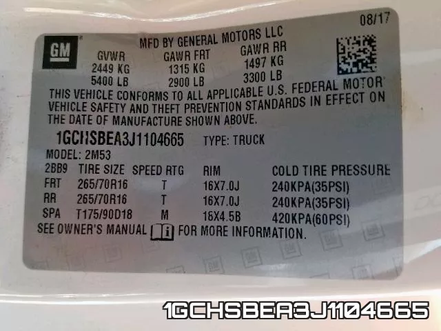 1GCHSBEA3J1104665 фото 2