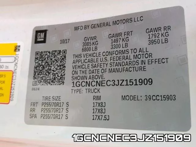 1GCNCNEC3JZ151909 фото 2