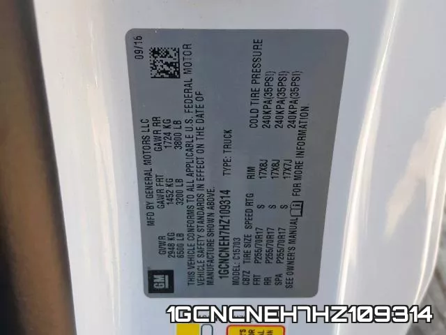 1GCNCNEH7HZ109314 фото 2