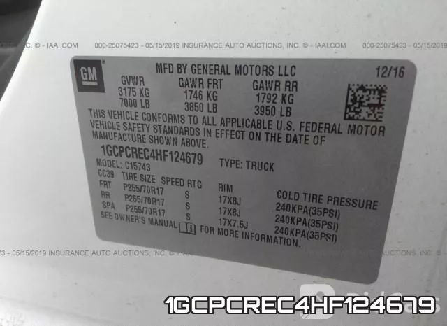 1GCPCREC4HF124679 фото 10